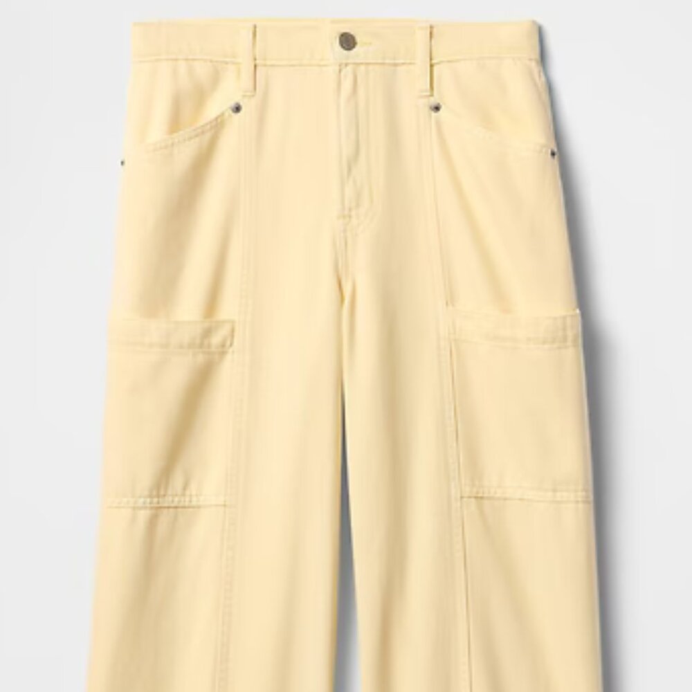 GAP Yellow Mid Rise SuperSoft Baggy Utility Jeans/NWT/Size: 8/29 - Picture 5 of 16